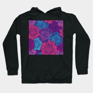 Graphical peony pattern Hoodie